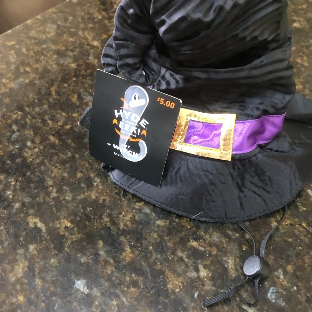 Costume Black and Purple Cat Witch Hat or shark hat